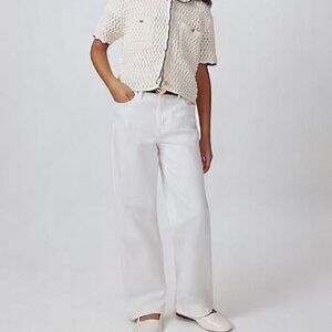 J. Crew Girls' slim wide-leg jean in white Size 10